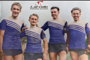 1957.gads - PSRS čempioni 30km distancē krosā.Raimonds Andersons, Antons Aniņš, Ziedonis Cakuls un Viktors Kiseļovs.