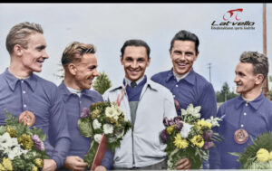 1957.gads - PSRS čempioni 30km distancē krosā. Raimonds Andersons, Antons Aniņš, Viktors Mūzis ,Ziedonis Cakuls un Viktors Kiseļovs.